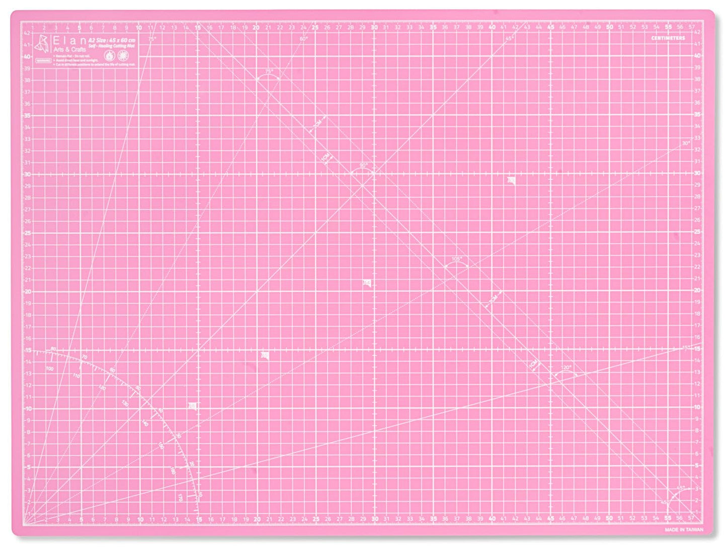 Elan A2 Cutting Mat pink and purple 5-ply self-healing PVC craft board with metric grid 60x45 cm
