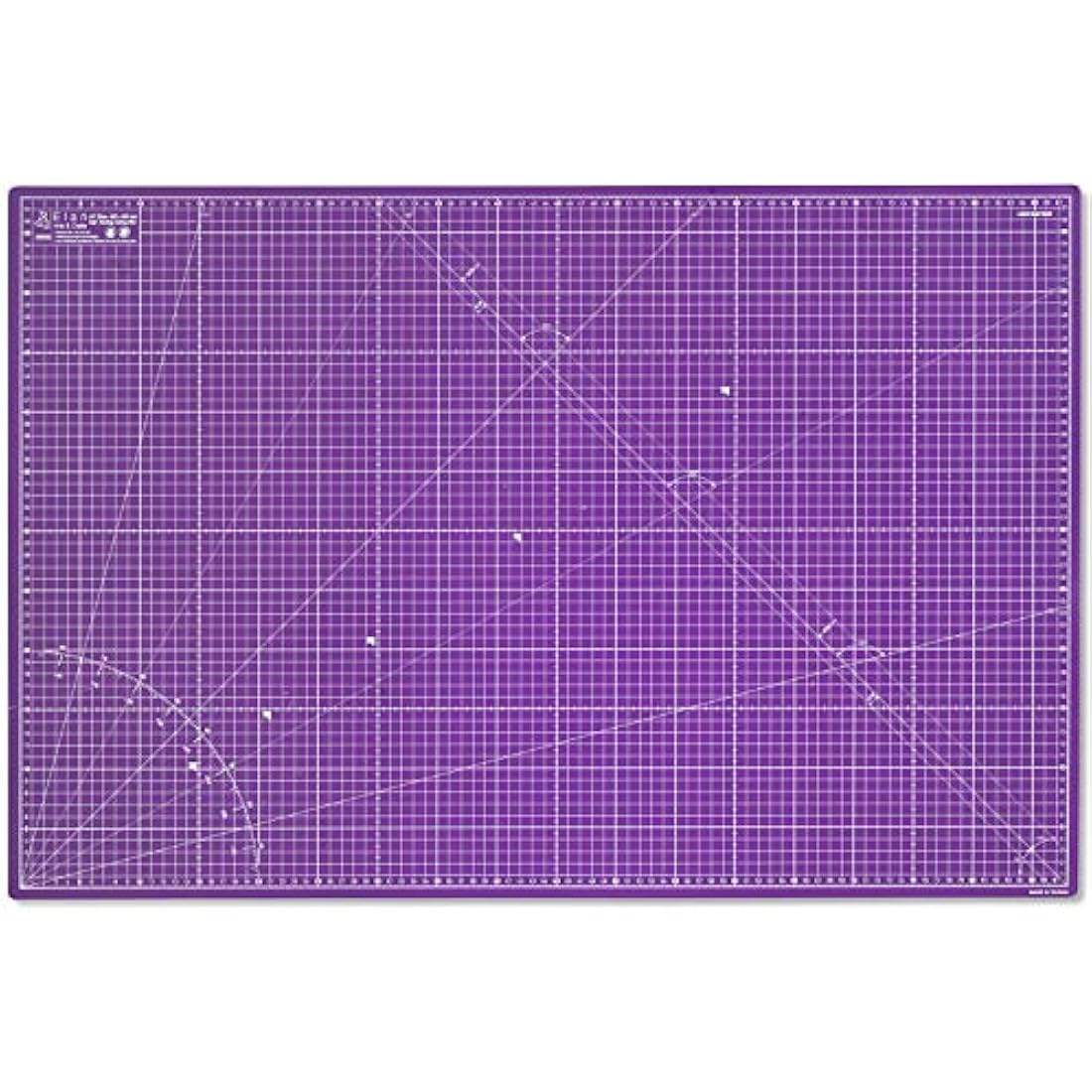 Elan A1 Cutting Mat pink purple self-healing PVC 90x60 cm with metric grid double-sided surface