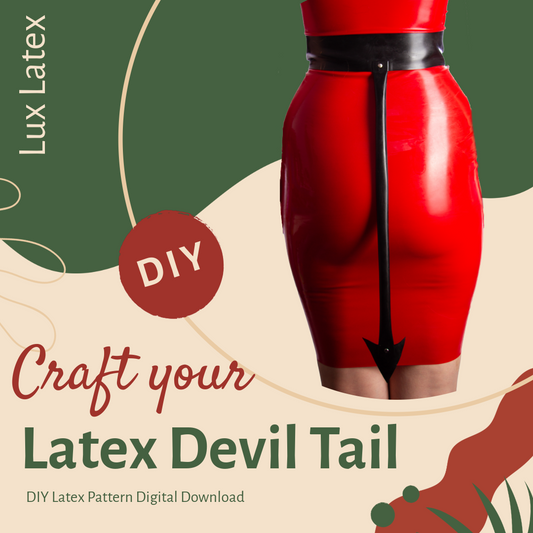DIY latex devil tail belt pattern for crafting unique latex accessories