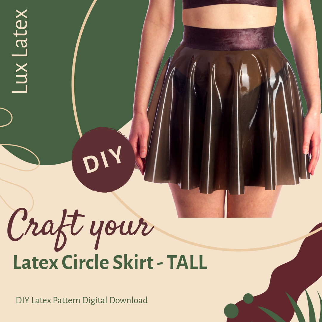 Latex tall circle skirt pattern in various UK sizes for DIY fashion projects